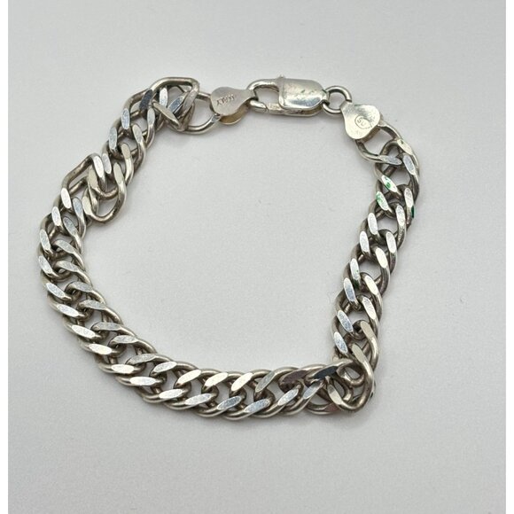 Italian 925 Sterling Silver Curb Chain Bracelet - Picture 2 of 7